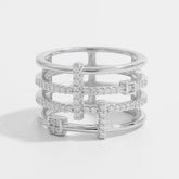 925 Sterling Silver Inlaid Zircon Ring